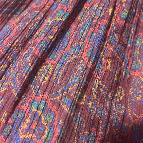 Free People Bohemian Purple Short Sleeve Oversized  Top - Picture 4 of 6